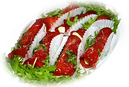 Involtini di Bresaola con Patè di Parmigiano Tartufato e Rucola