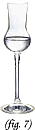 Piccolo bicchiere ad ampolla per grappe e distillati